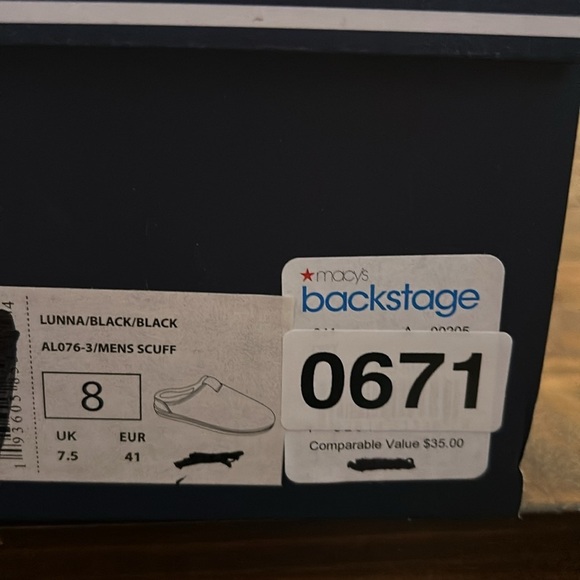 Nautical Men's Black Scuff Slip on Slippers Indoor Outdoor NEW Size 8 - Picture 8 of 8